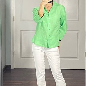 Talbots 100% Irish linen Button Down Shirt size MP